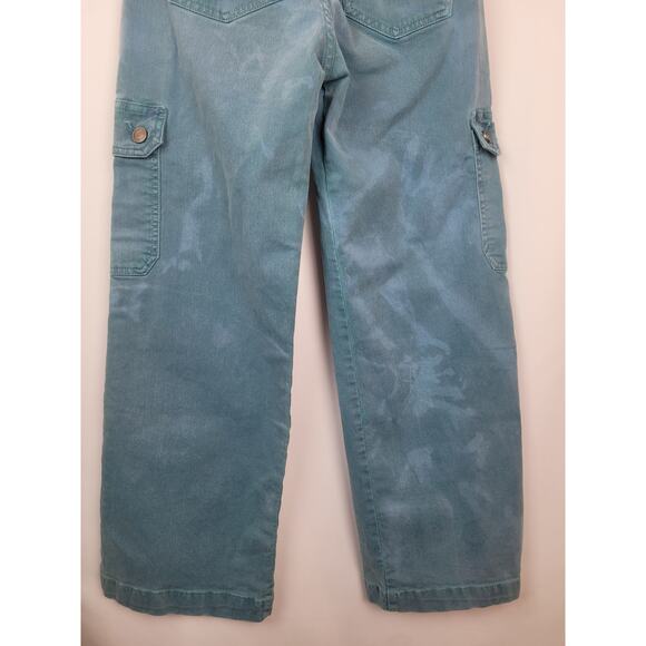 Noon Cargo Culotte Kids Jeans Teal Green Size 24x26.5 EU 32 - Picture 8 of 10